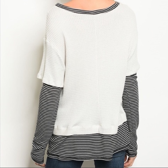Striped Overlay Top - Picture 2 of 5